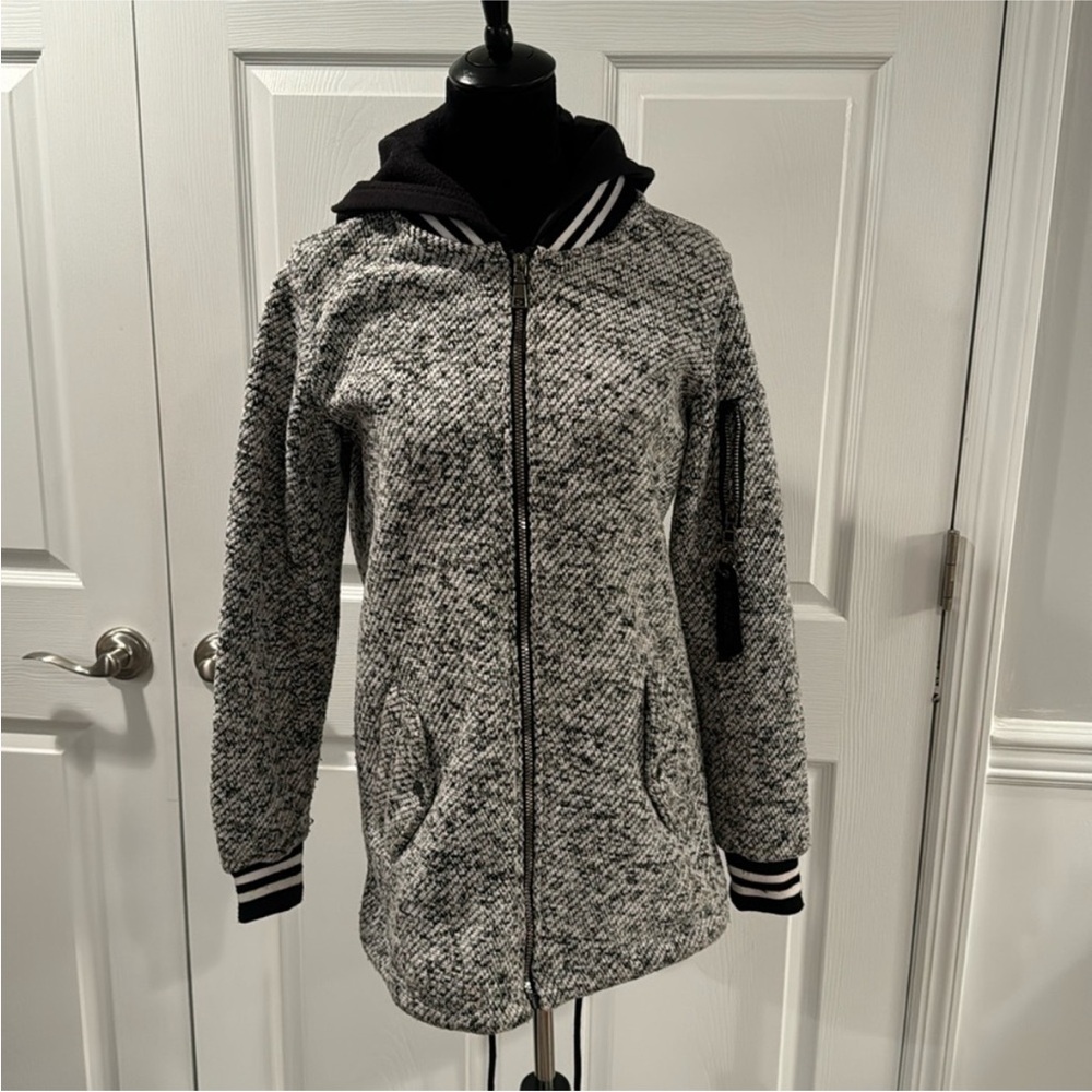 Steve Madden black and white bomber jacket